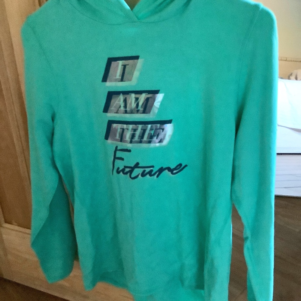 𝕄𝕋𝔸 𝕤𝕡𝕠𝕣𝕥 -  Turquoise Printed Hoodie